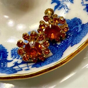 Vintage Citrine Screw Back Earrings